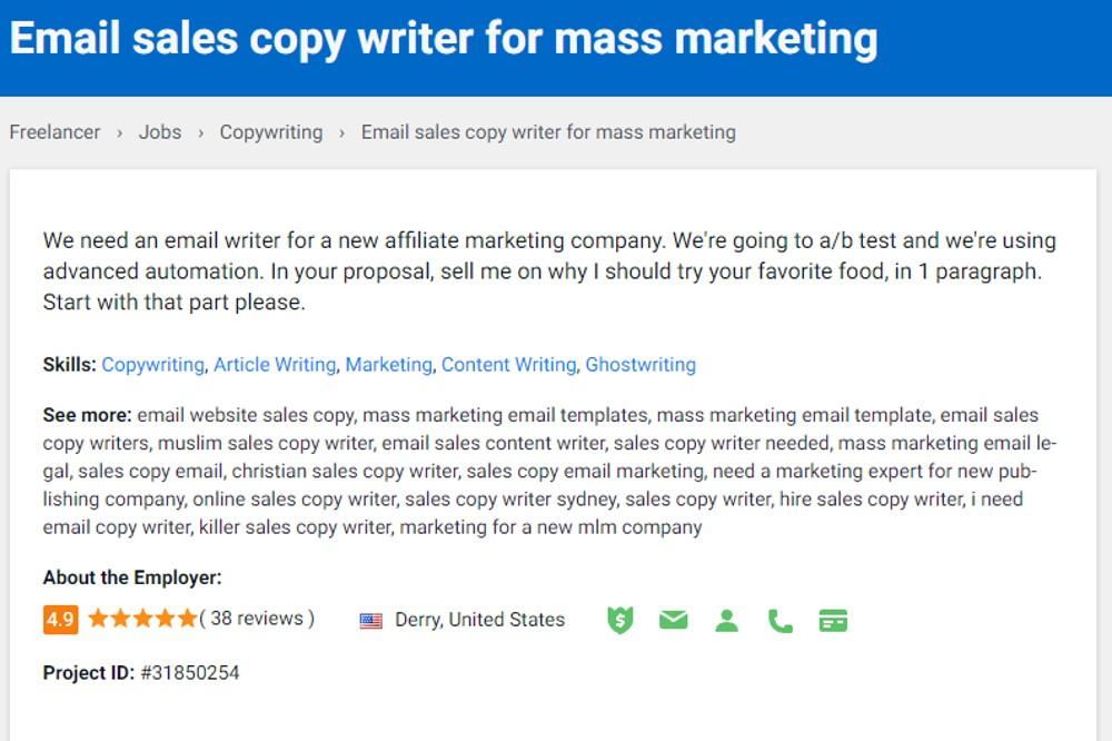 freelance affiliate marketing jobs on Freelancer