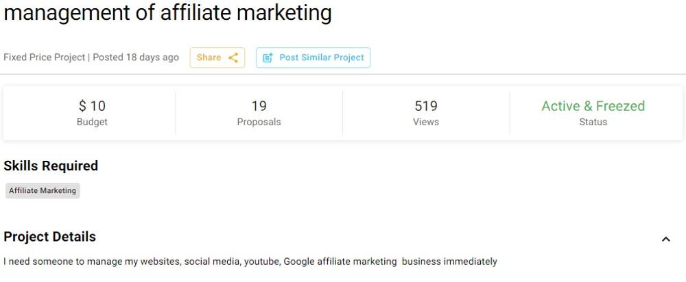freelance affiliate marketing jobs