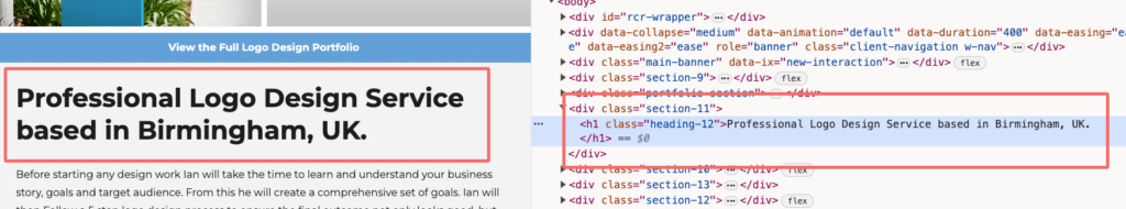 Using h1 tags to optimize homepage