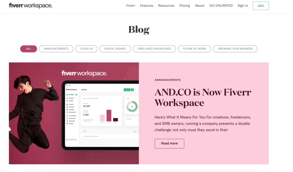 freelance blogs - fiver